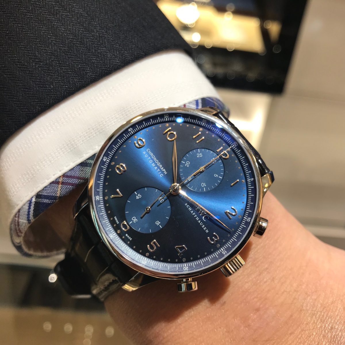 IWCポルトギーゼ用純正バンド 濃い紺色 ダークネイビーブルー バンドのみ IMG_6016-1200x1200.jpg