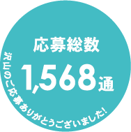 応募総数1,568通 沢山のご応募ありがとうございました！