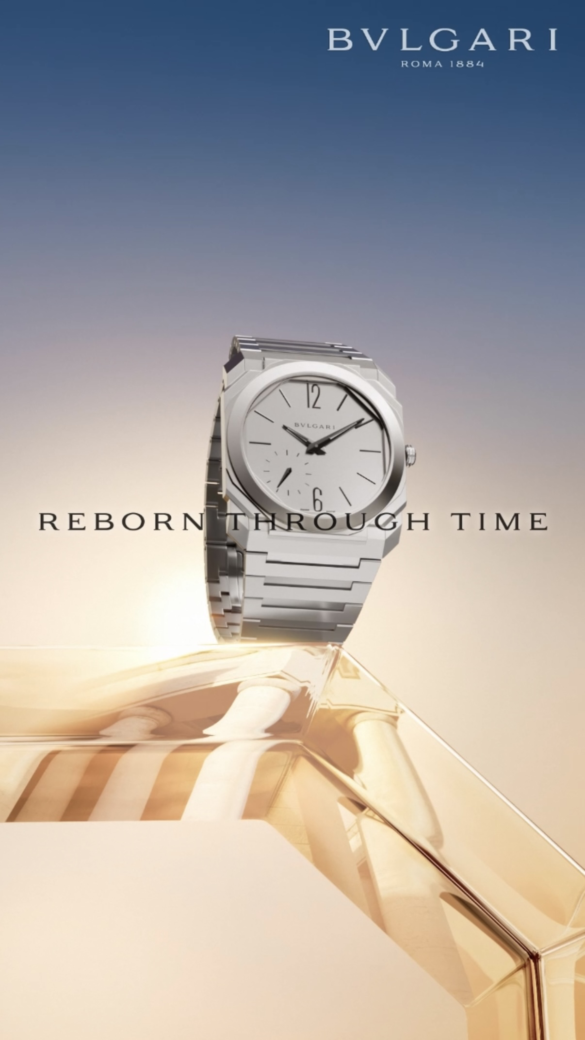 ブルガリのウォッチ広告ビジュアル REBORN THROUGH TIME