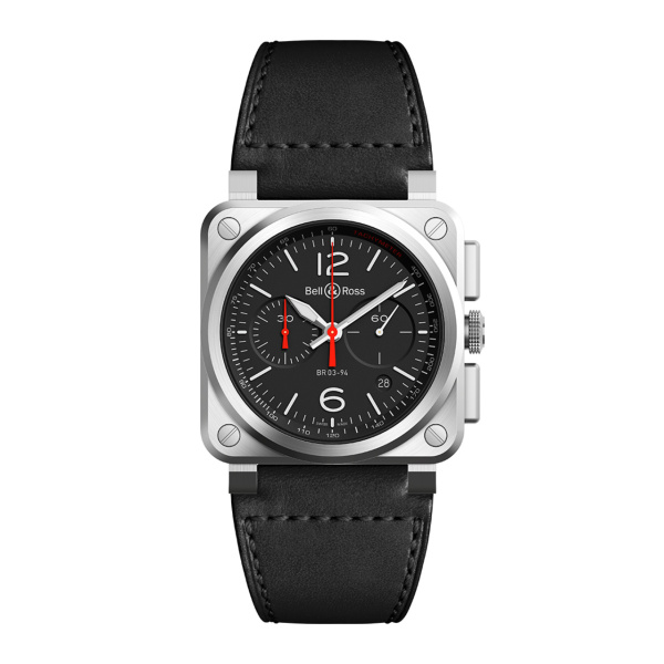 Bell & Ross BR-03 クロノ ブラック スチール BR0394-BLC-ST/SCA