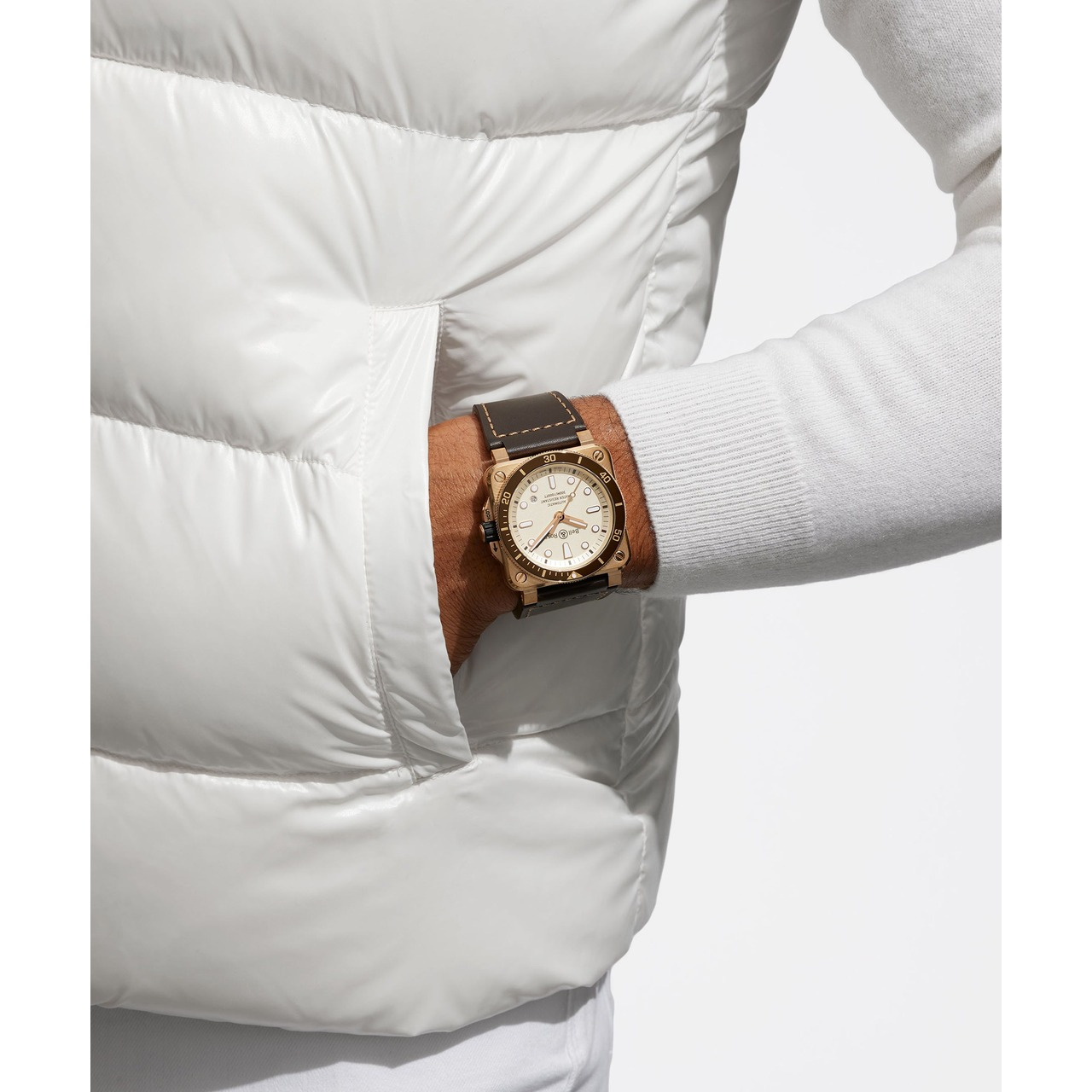 Bell & Ross BR-03 ダイバー ホワイト ブロンズ BR0392-D-WH-BR/SCA