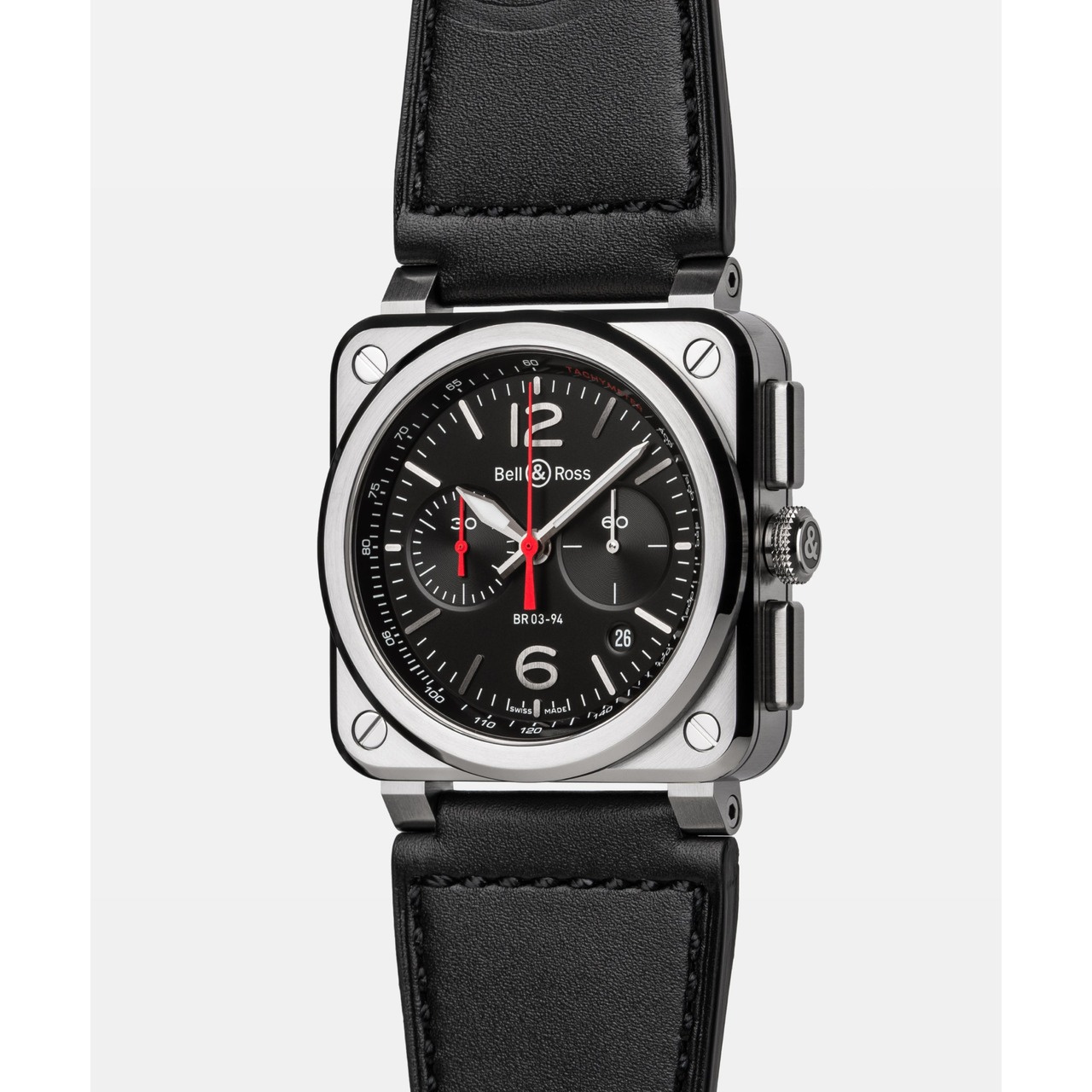 Bell & Ross BR-03 クロノ ブラック スチール BR0394-BLC-ST/SCA