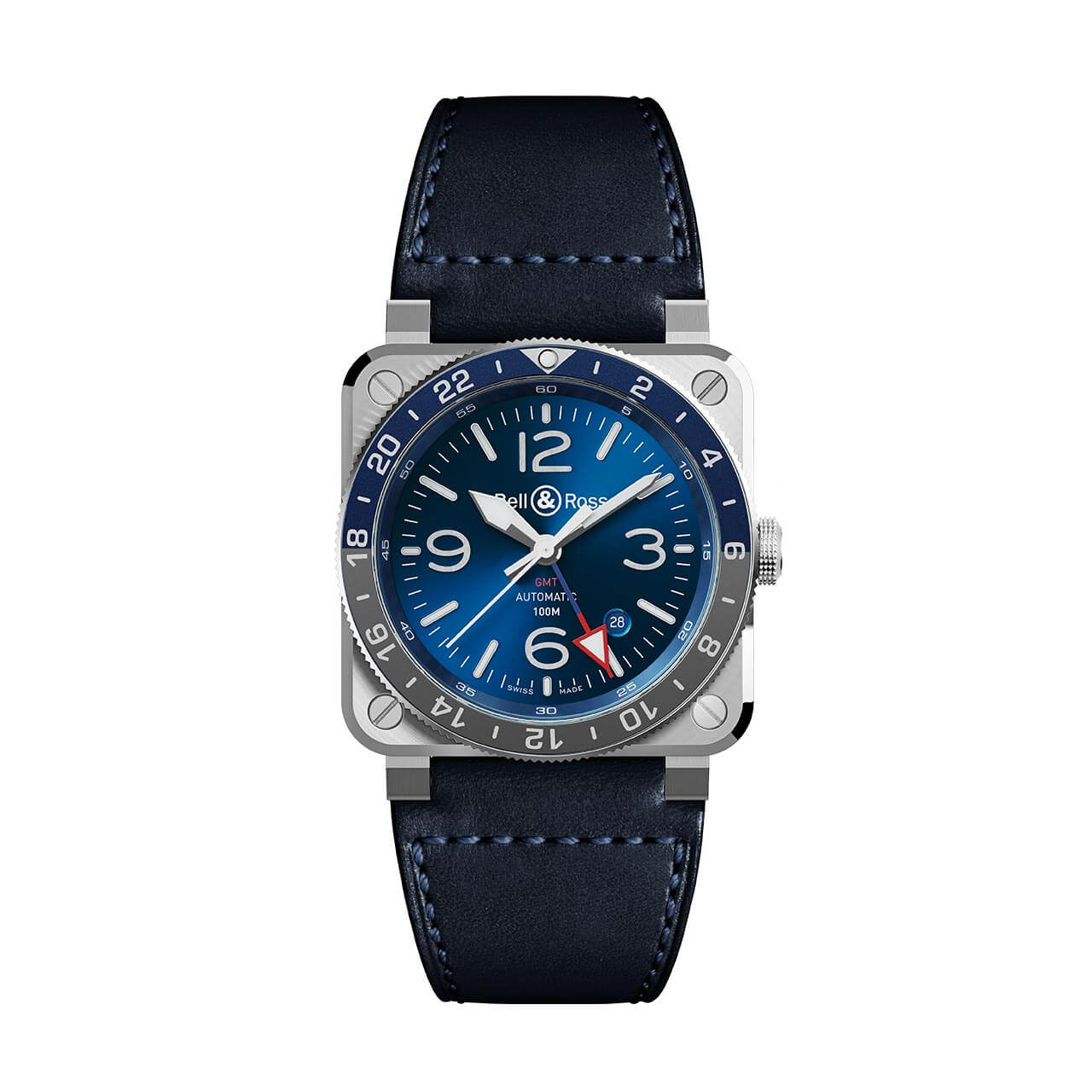 Bell & Ross BR 03-93 GMT ブルー BR0393-BLU-ST/SCA