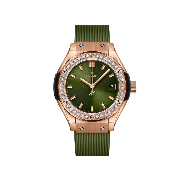 HUBLOT クラシック・フュージョン キングゴールド グリーン ダイヤモンド 591.OX.8980.RX.1204