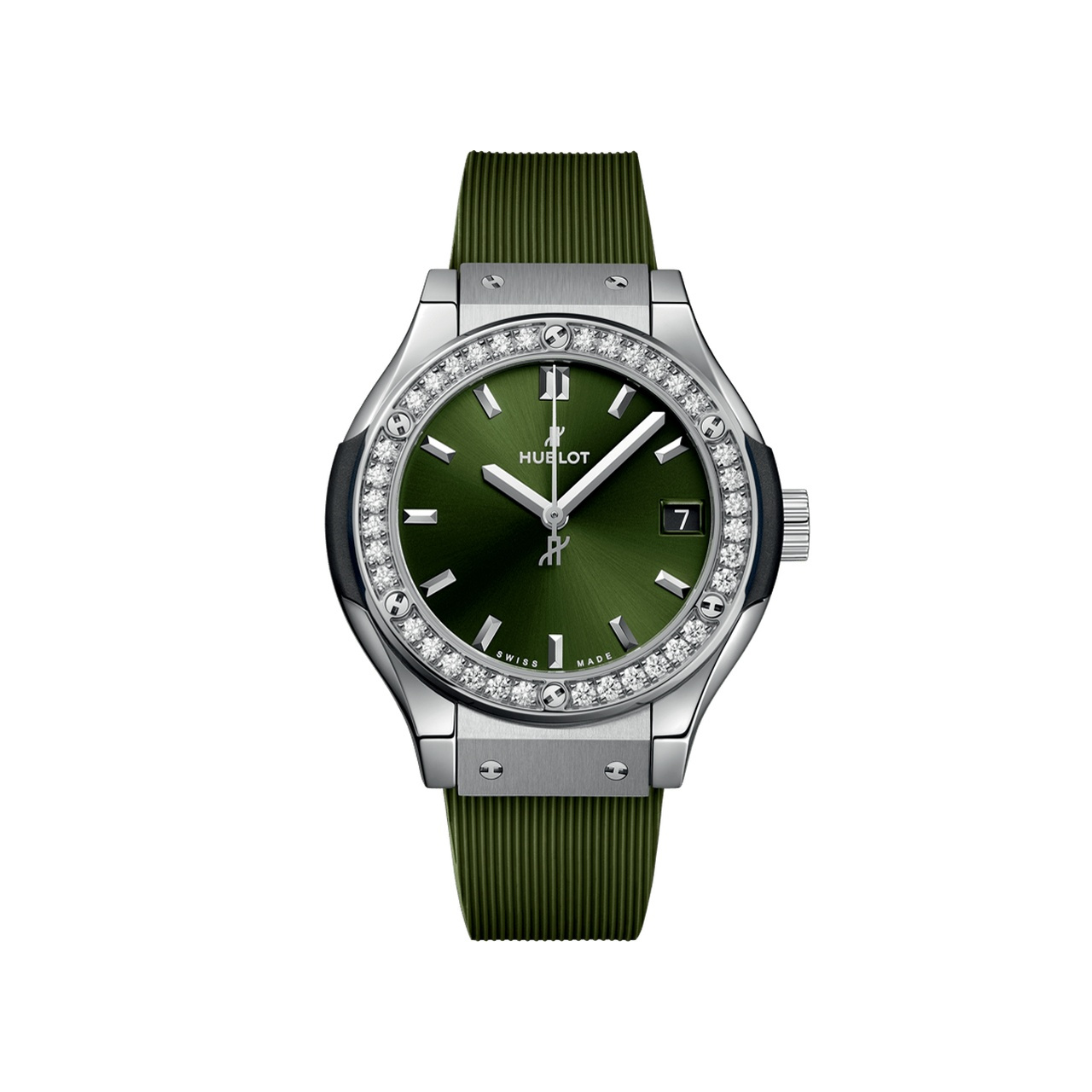 HUBLOT クラシック・フュージョン チタニウム グリーン ダイヤモンド 33mm 581.NX.8970.RX.1104
