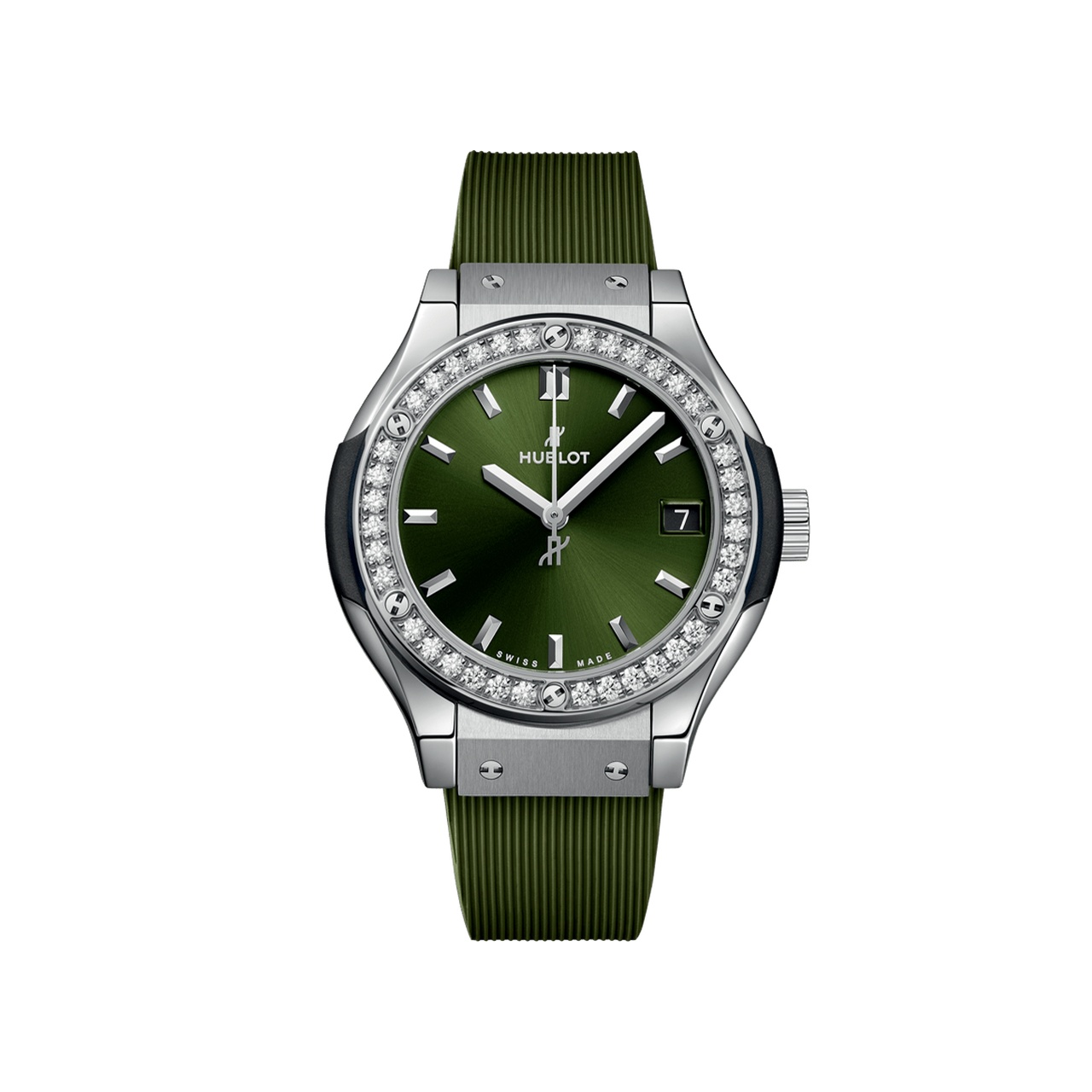 クラシック・フュージョン チタニウム グリーン ダイヤモンド 33mm BY HUBLOT クラシック・フュージョン チタニウム グリーン ダイヤモンド 33mm バイ ウブロ