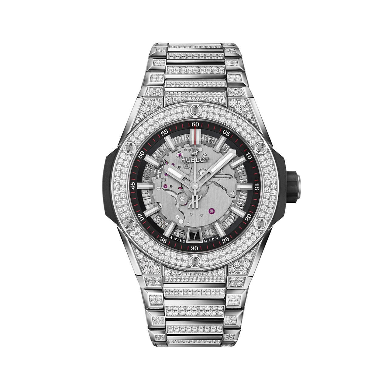 HUBLOT ビッグ・バン インテグレーテッド タイムオンリー チタニウム パヴェ 456.NX.0170.NX.3704
