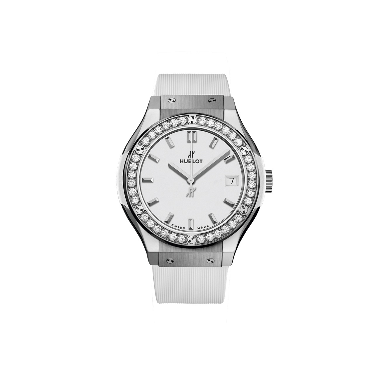 HUBLOT クラシック・フュージョン チタニウム ホワイト ダイヤモンド 33mm 581.NE.2010.RW.1204