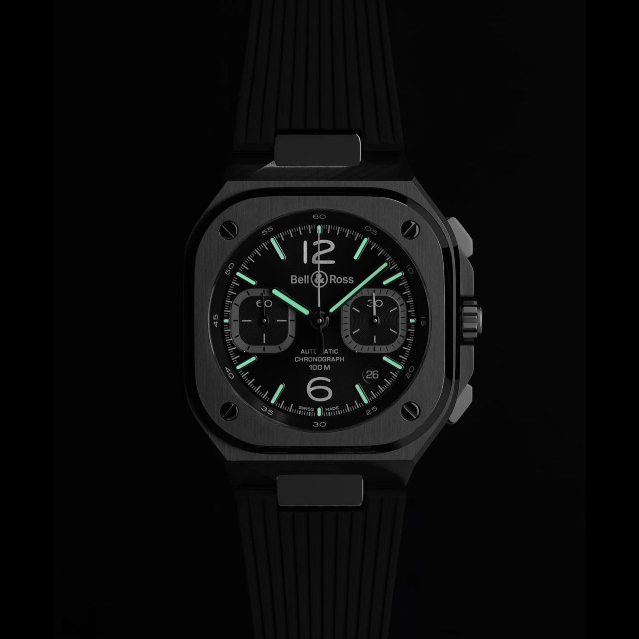 Bell & Ross BR 05 クロノ ブラック スチール BR05C-BLC-ST/SRB