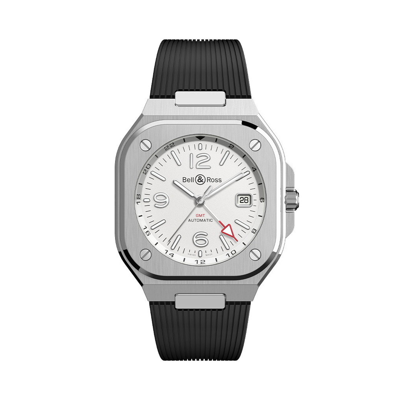 Bell & Ross BR 05 GMT ホワイト BR05G-SI-ST/SRB