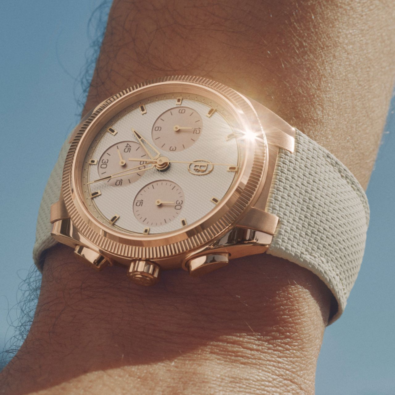 PARMIGIANI FLEURIER トンダ PF スポーツ クロノグラフ ノーデイト ローズゴールド シルバーサンドストーン COSC PFC931-2020021-400182