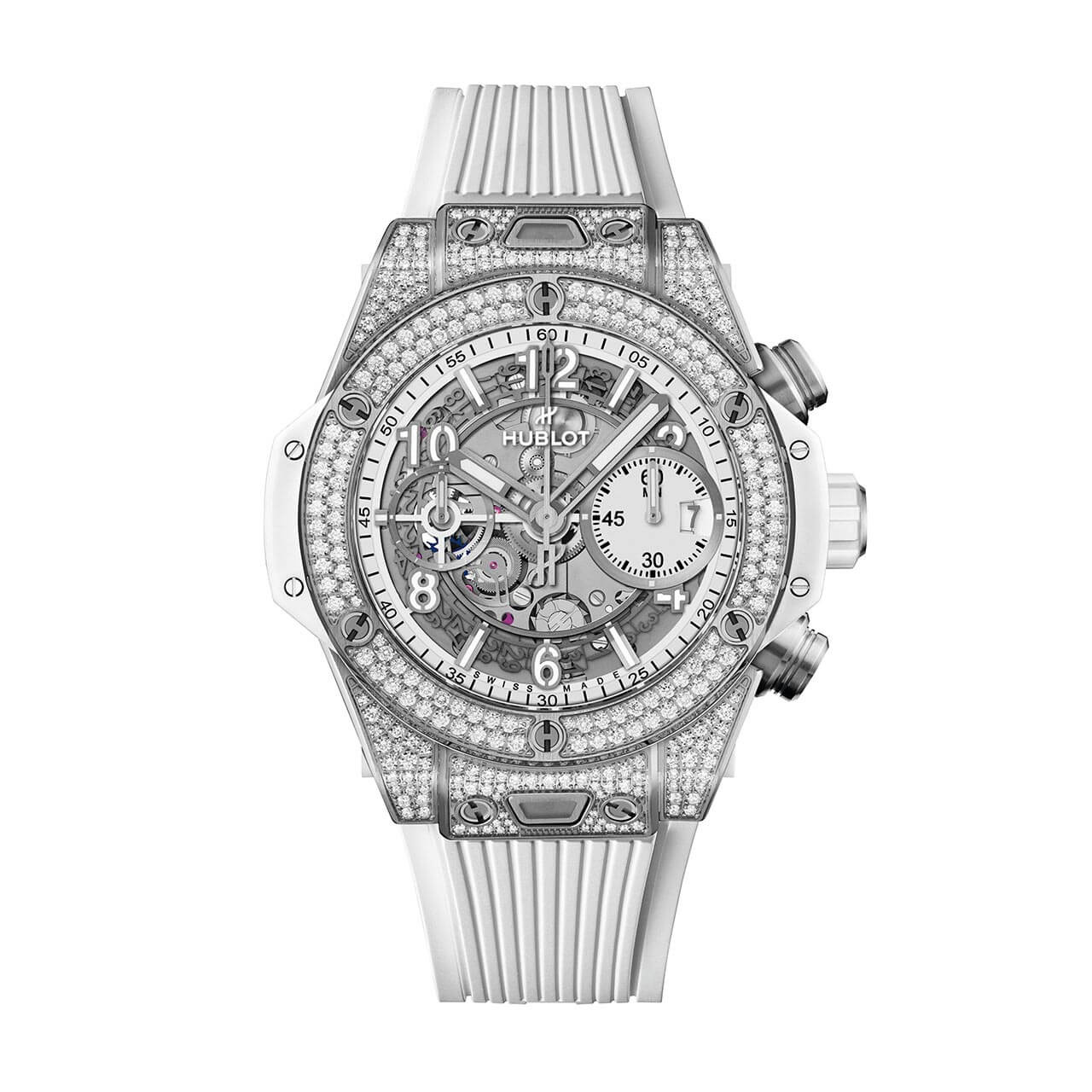 HUBLOT ビッグ・バン ウニコ チタニウム ホワイト パヴェ 441.NE.2011.RW.1704