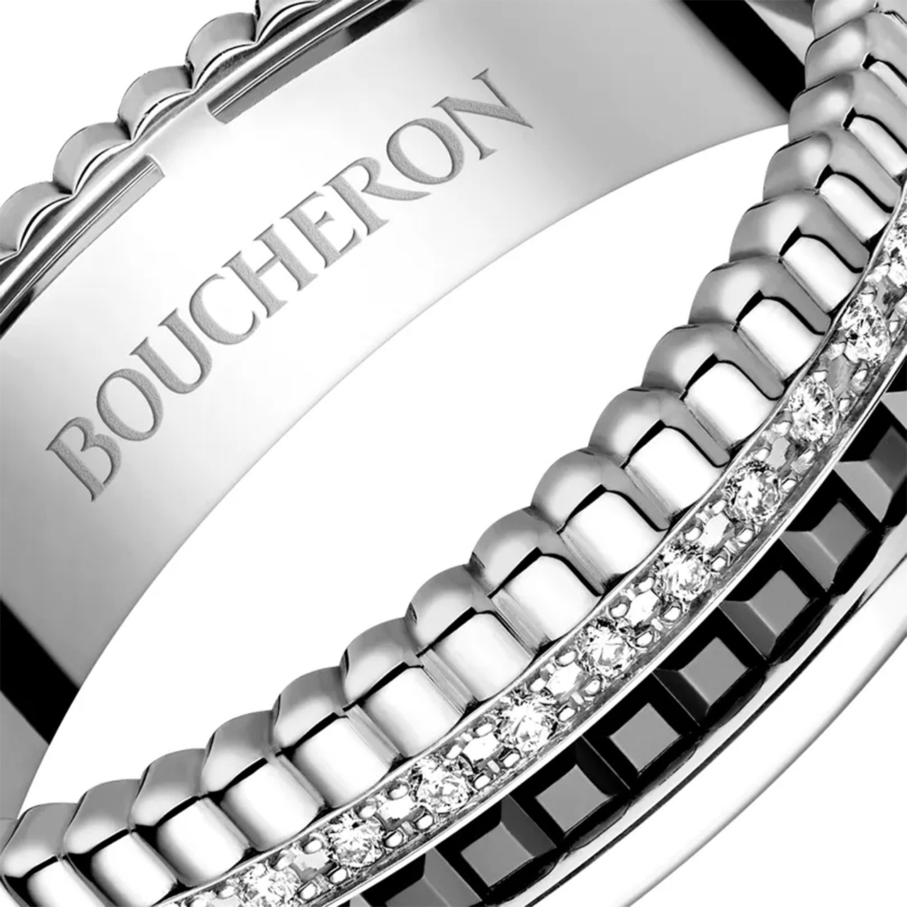 BOUCHERON キャトル ブラック ダイヤモンド リング エクストラスモール JRG03511