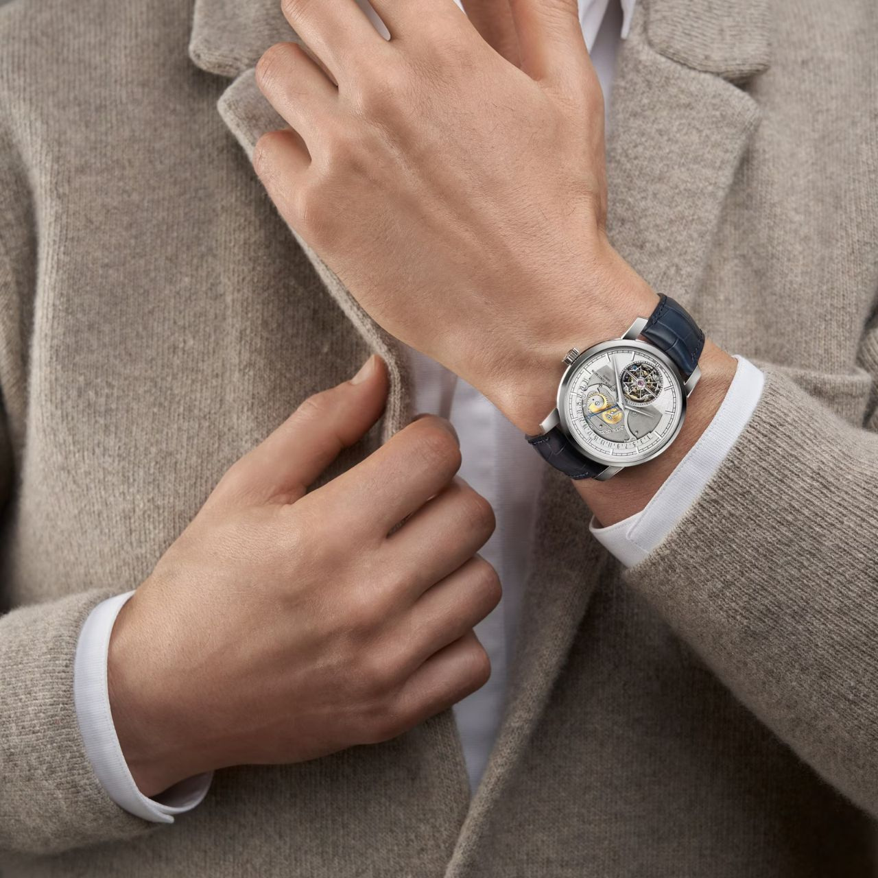 VACHERON CONSTANTIN トラディショナル トゥールビヨン・レトログラード・デイト・オープンフェイス 6010T/000P-H055