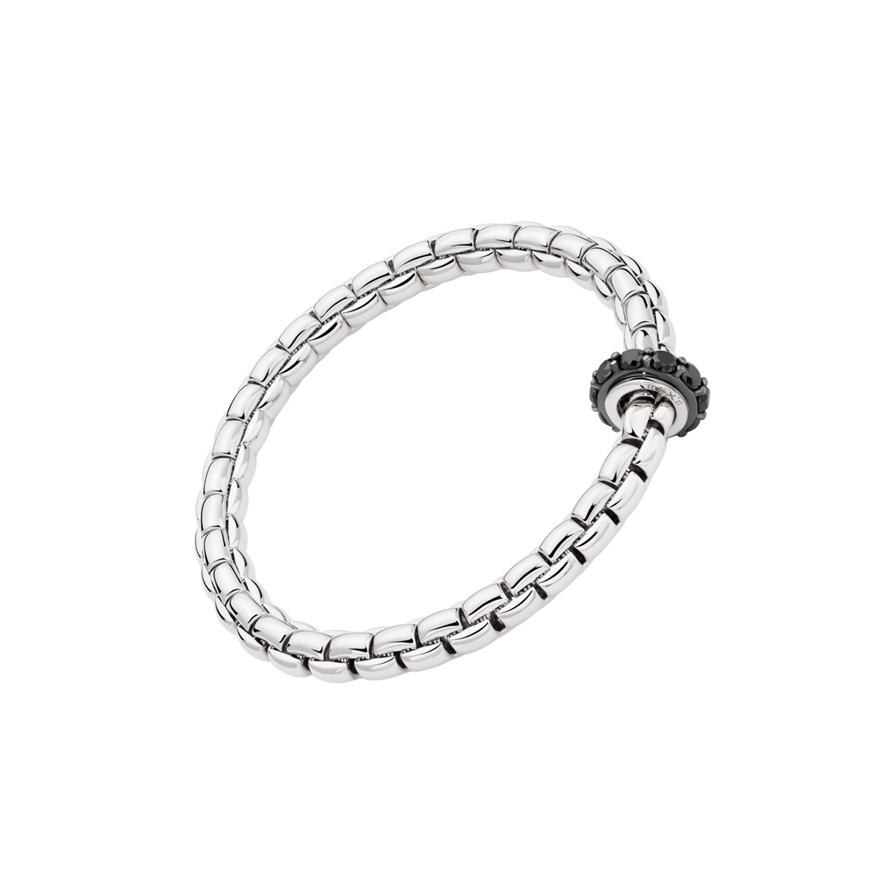 FOPE EKA ブラックダイヤモンド付きFLEX'ITブレスレット WG 70905BX_BN_B_X1X_00M