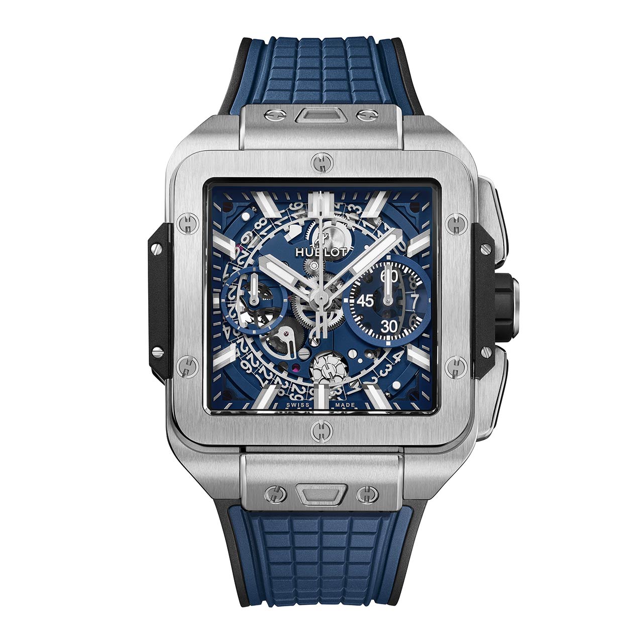 HUBLOT スクエア・バン ウニコ チタニウム ブルー 821.NX.5170.RX