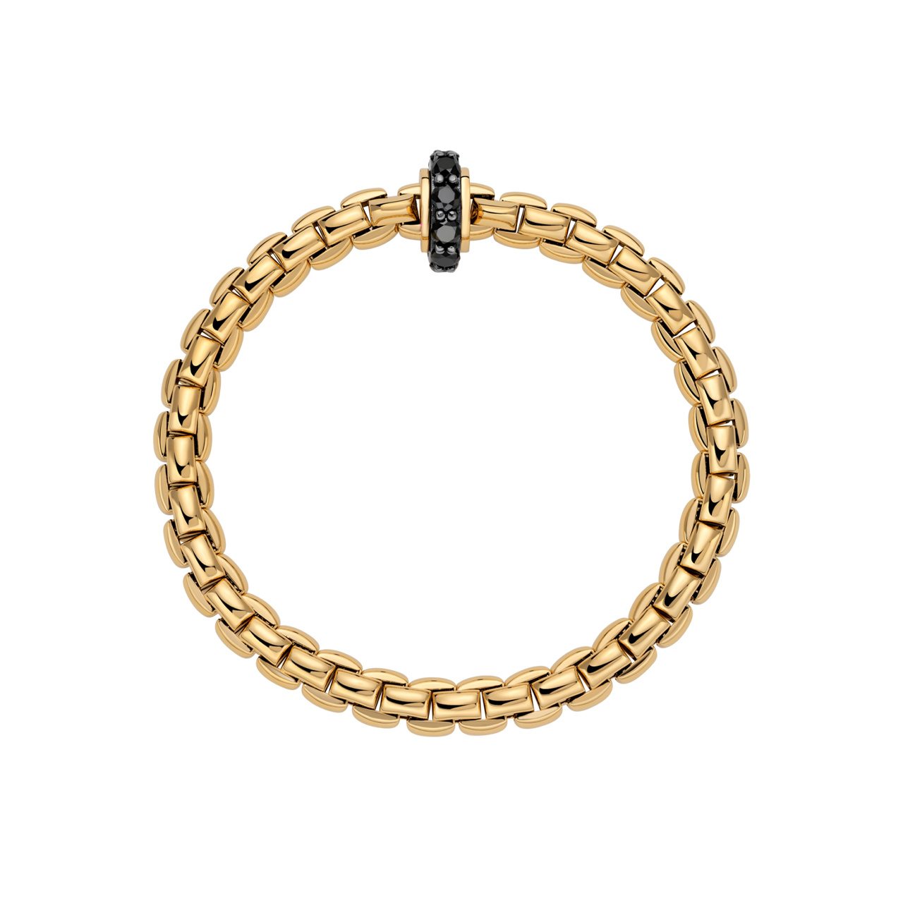 FOPE EKA ブラックダイヤモンド付きFLEX'ITブレスレット YG 70905BX_BN_G_X2X_00M