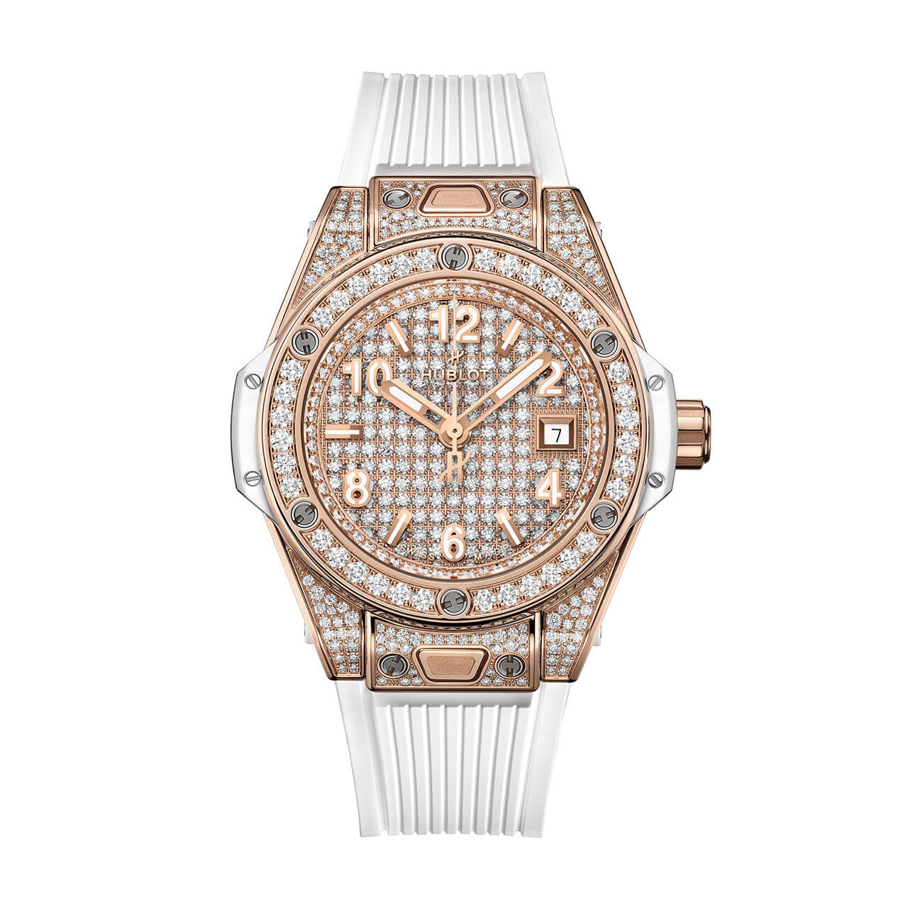 HUBLOT ビッグ・バン ワンクリック キングゴールド ホワイト フルパヴェ 485.OE.9000.RW.1604