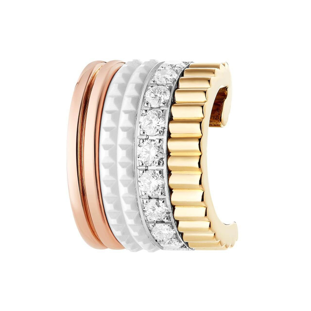 BOUCHERON キャトル ホワイト シングル クリップイヤリング スモール JCO01477