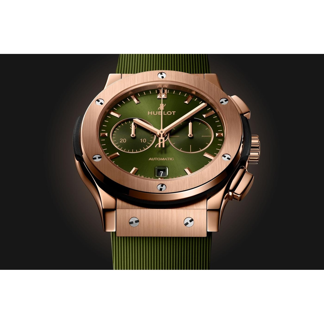 HUBLOT クラシック・フュージョン クロノグラフ キングゴールド グリーン 42mm 541.OX.8980.RX