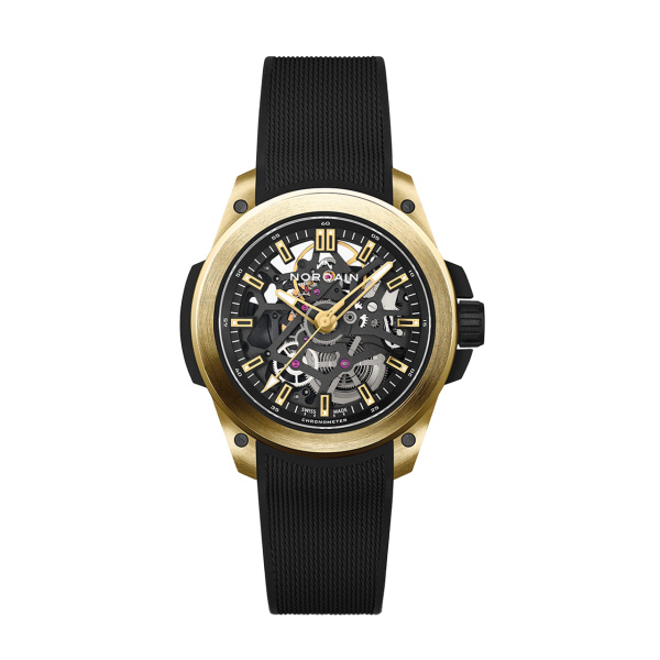 ワイルドワン スケルトン 39mm イエローゴールド リミテッド エディション BY NORQAIN ワイルドワン スケルトン 39mm イエローゴールド リミテッド エディション ノルケイン