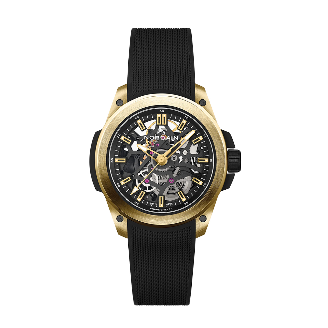 ワイルドワン スケルトン 39mm イエローゴールド リミテッド エディション BY NORQAIN ワイルドワン スケルトン 39mm イエローゴールド リミテッド エディション バイ ノルケイン