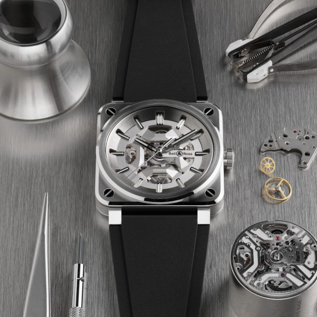 Bell & Ross BR-03 スケルトン グレー スティール BR03A-GR-SKST/SRB
