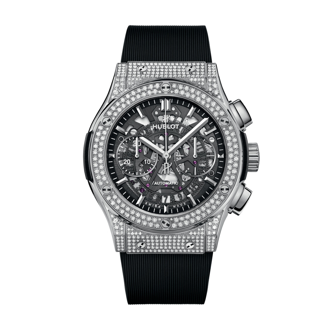 HUBLOT クラシック・フュージョン アエロフュージョン チタニウム パヴェ 45mm 525.NX.0170.RX.1704