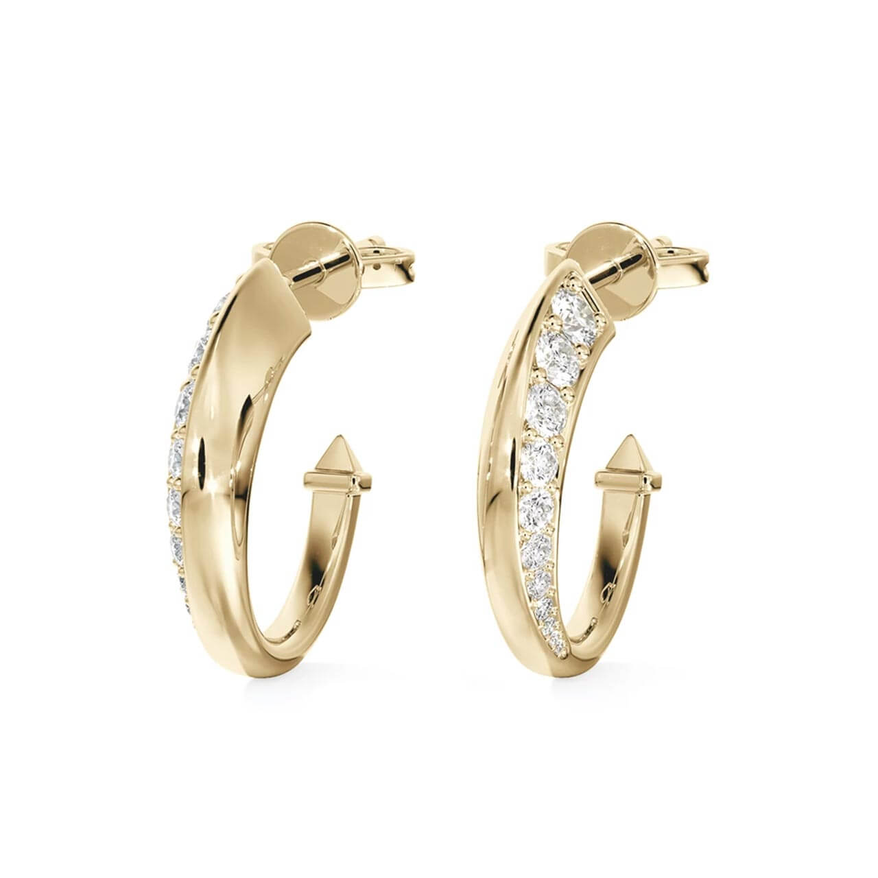 品質満点！ フォーエバーマーク レディース ピアス イヤリング アクセサリー Classic Graduated Diamond Hoop  Earrings in 18K White Gold, 1.07 ct.