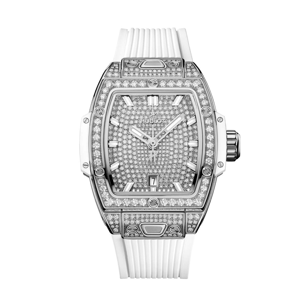 HUBLOT スピリット オブ ビッグ・バン スチール ホワイト フルパヴェ 682.SE.9000.RW.1604