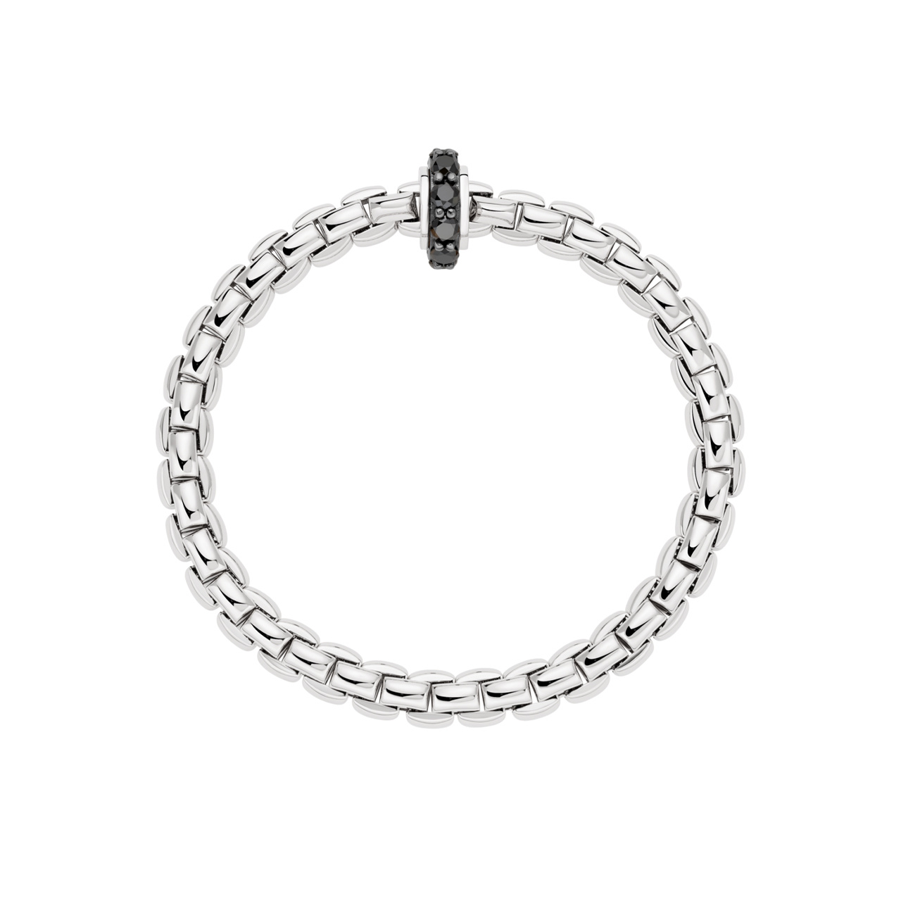 FOPE EKA ブラックダイヤモンド付きFLEX'ITブレスレット WG 70905BX_BN_B_X1X_00M