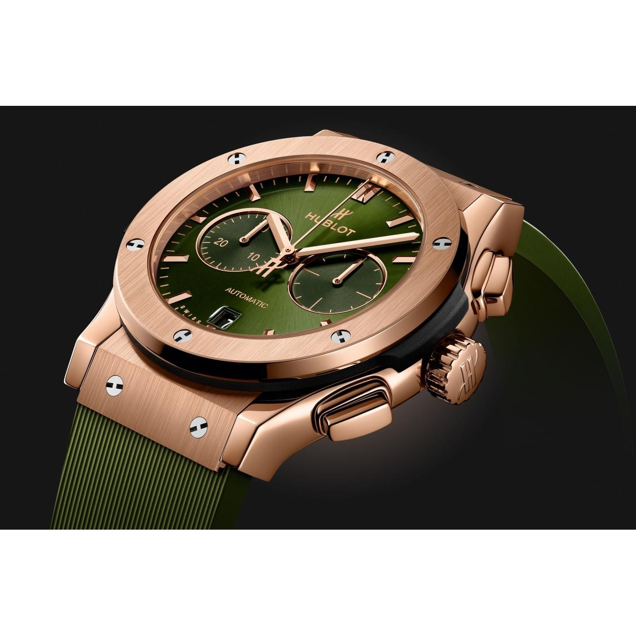 HUBLOT クラシック・フュージョン クロノグラフ キングゴールド グリーン 42mm 541.OX.8980.RX