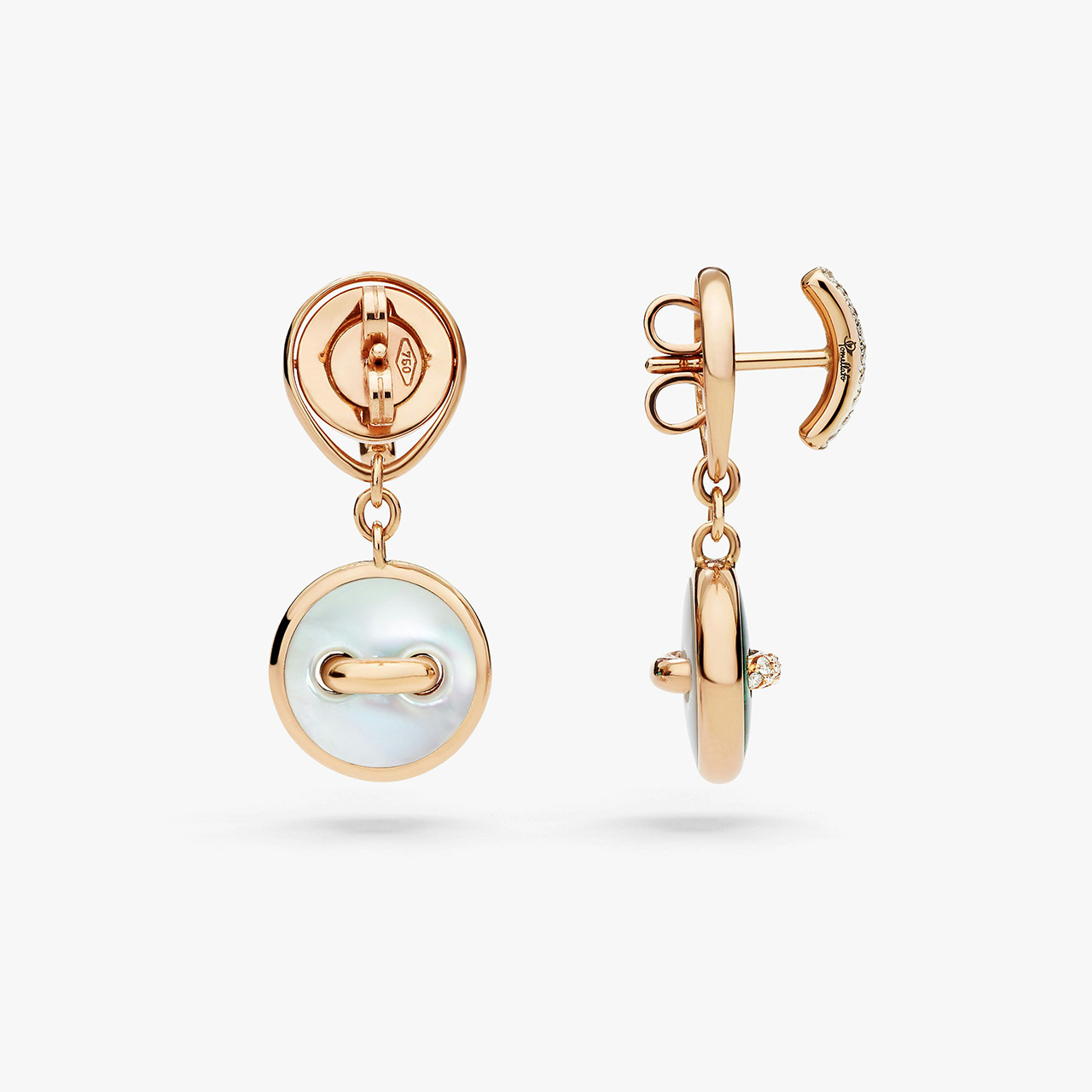 Pomellato 「ポムポムドット」リバーシブルピアス POC5030-O7WHR-DB0MY