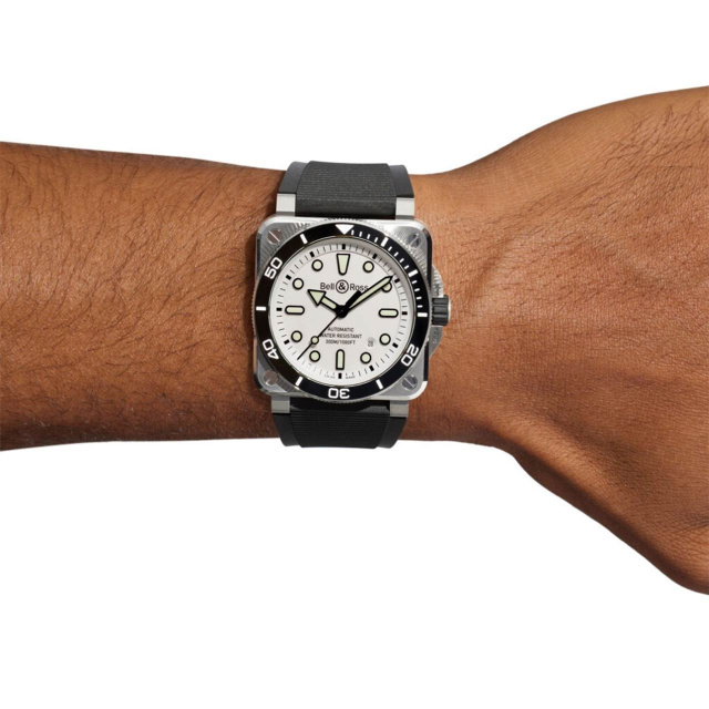 Bell & Ross BR 03 ダイバー ホワイト スチール BR03A-D-WH-ST/SRB