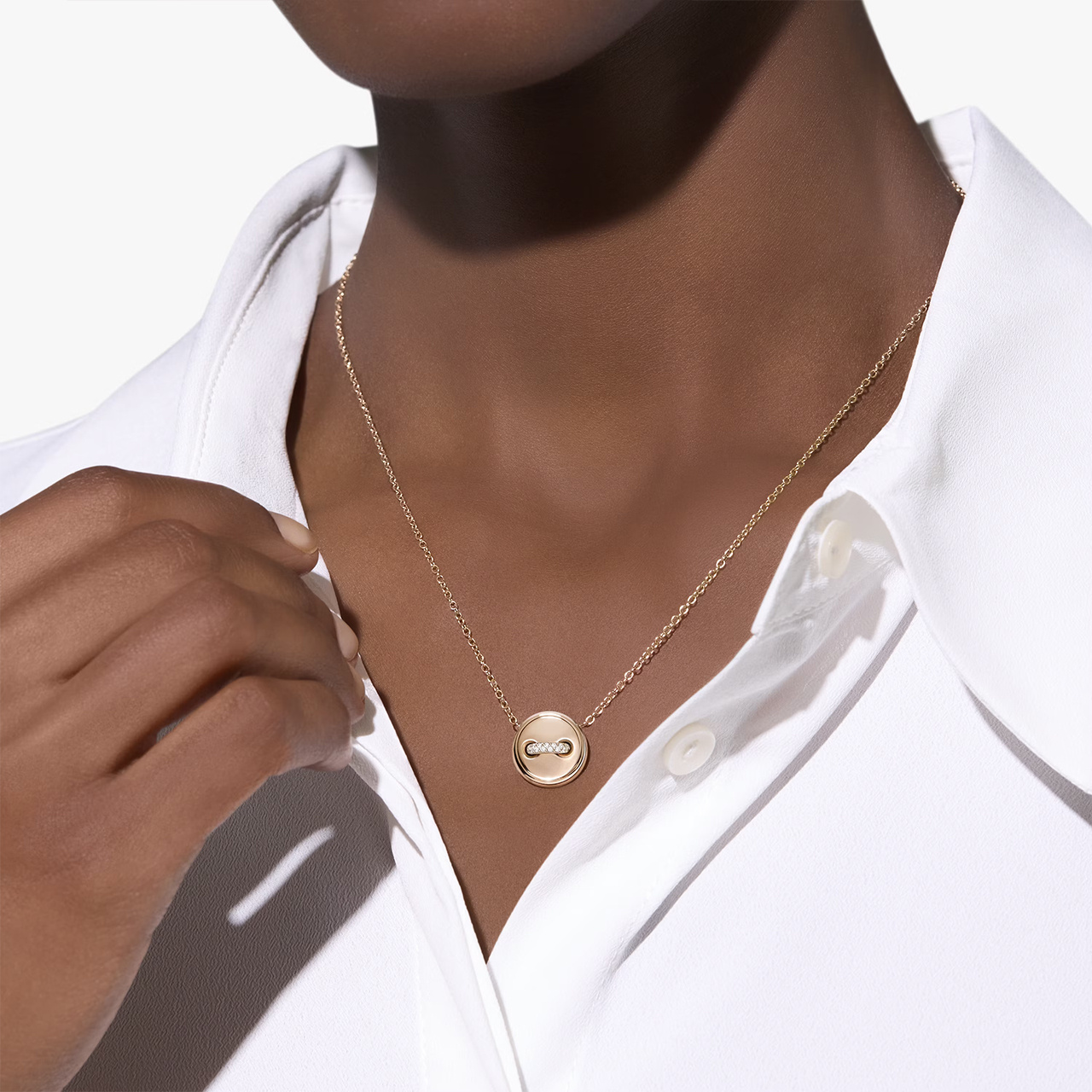 Pomellato 「ポムポムドット」リバーシブルペンダントネックレス PCC5031-O7WHR-DB0TU