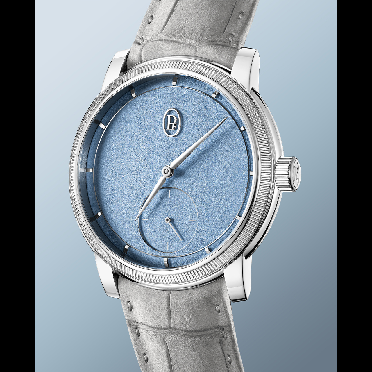 PARMIGIANI FLEURIER トリック プティ・セコンド プラチナ モーニングブルー PFC940-2010008-300181