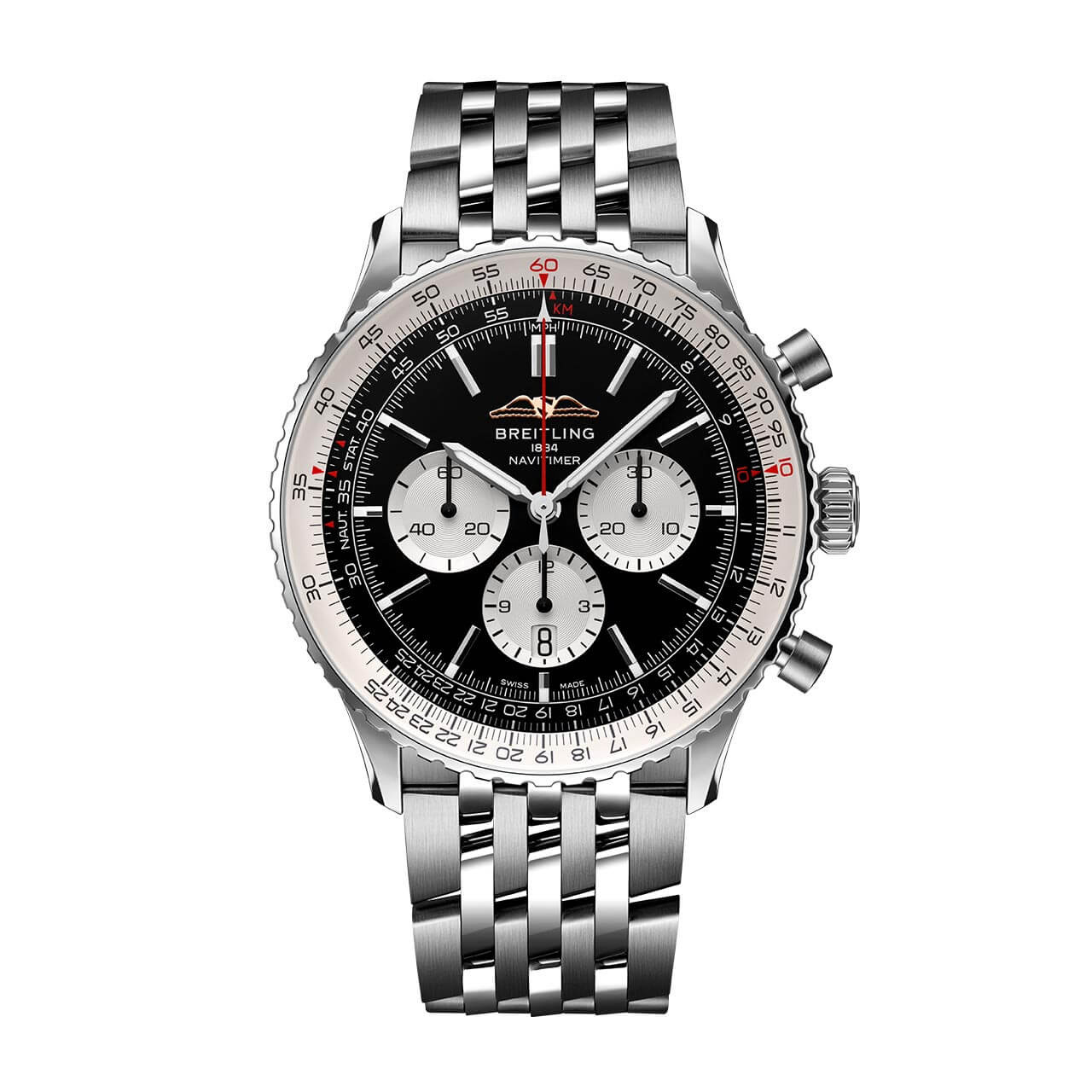 ナビタイマー B01 クロノグラフ 46 AB0137211B1A1｜BREITLING - ブライトリング｜ウォッチ｜神戸三宮  正規時計宝飾店カミネ｜神戸三宮 正規時計宝飾店カミネ