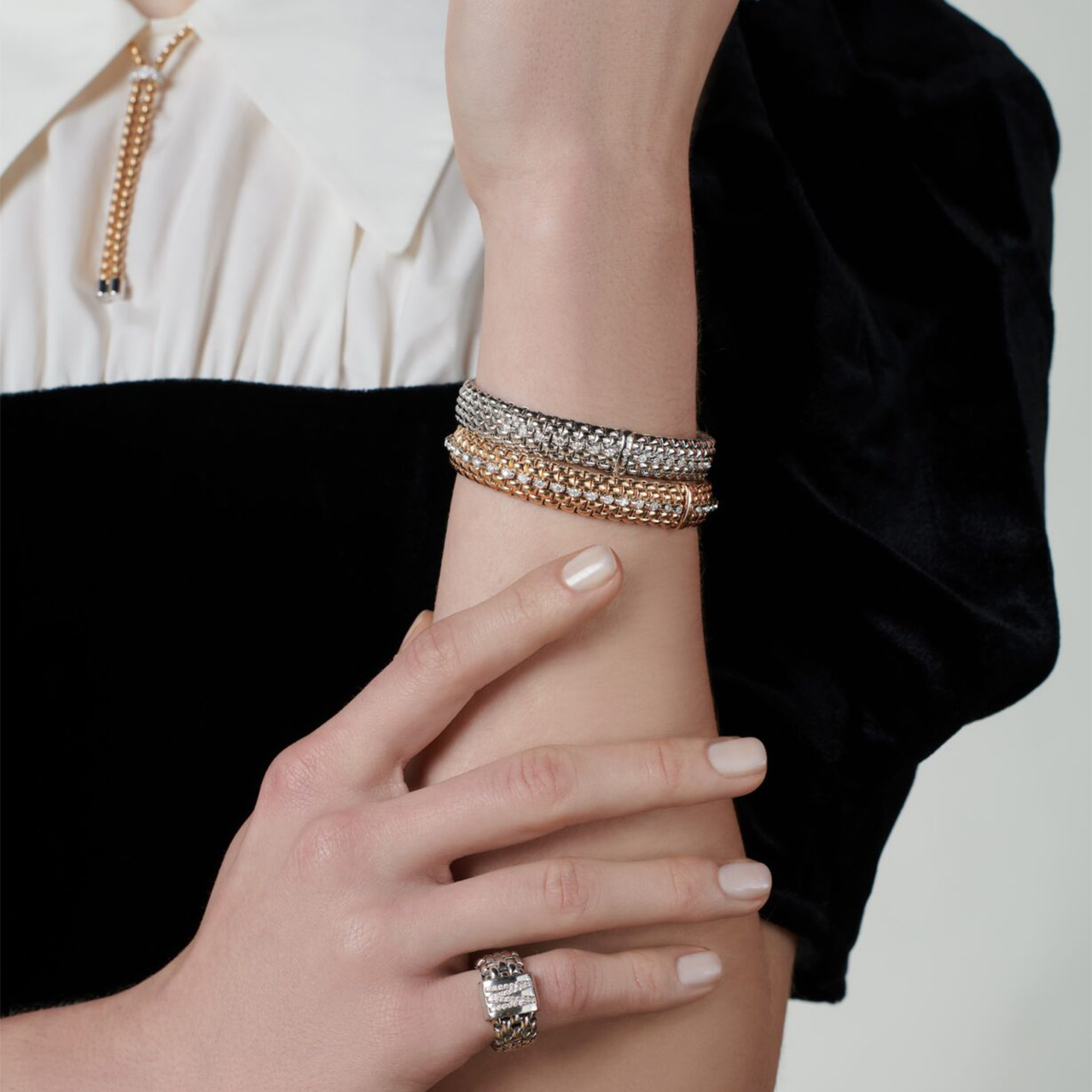 FOPE PANORAMA FLEX'IT ブレスレット ダイヤモンド YG 58504BX_PB_G_GBX_00M