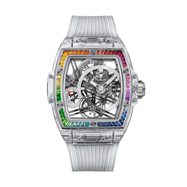 HUBLOT スピリット オブ ビッグ・バン トゥールビヨン 5デイ パワーリザーブ サファイア レインボー 645.JX.5120.RT.4099
