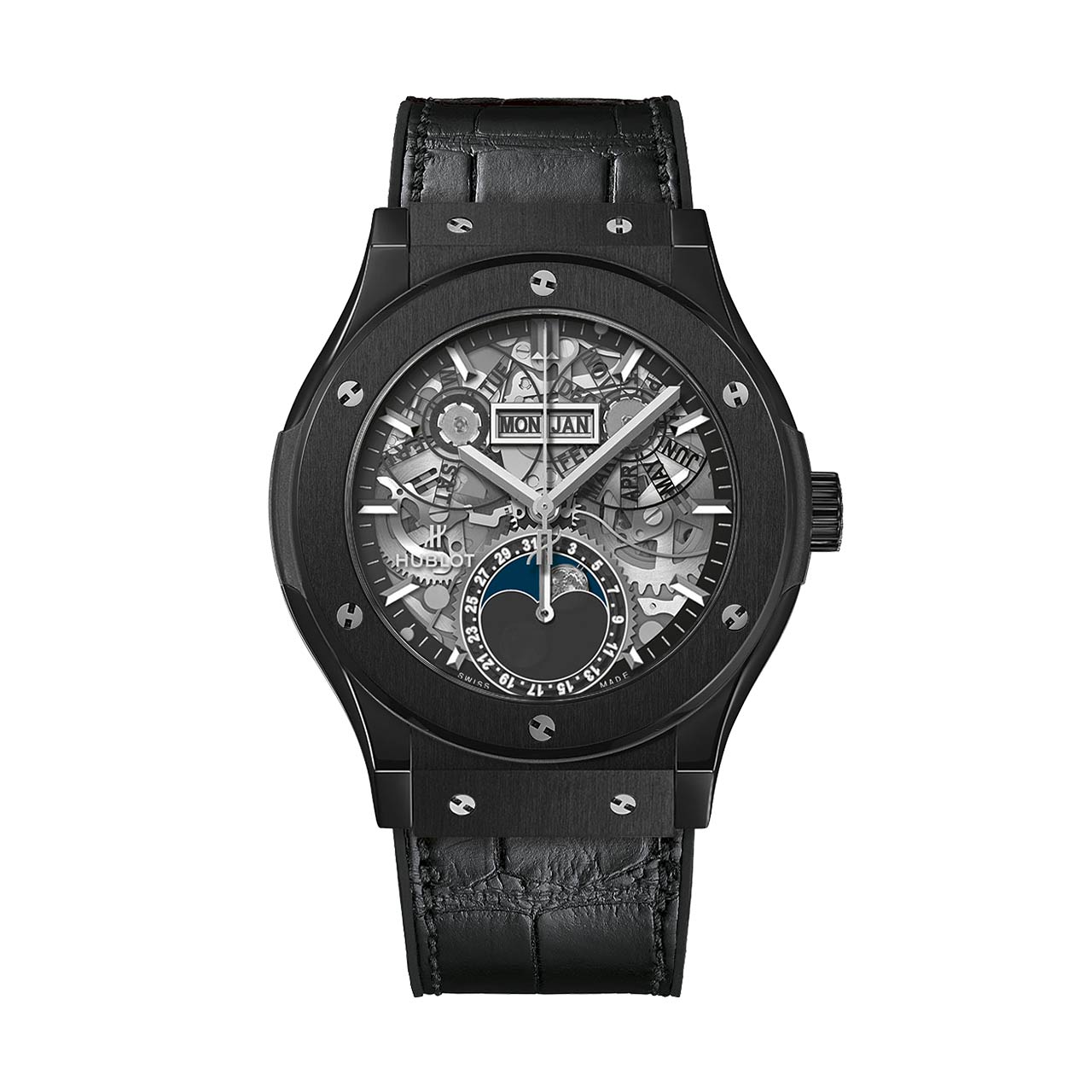 HUBLOT アエロ・フュージョン ムーンフェイズ ブラックマジック 547.CX.0170.LR