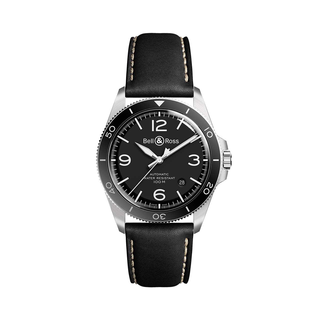 Bell & Ross BR V2-92 BLACK STEEL BRV292-BL-ST/SCA