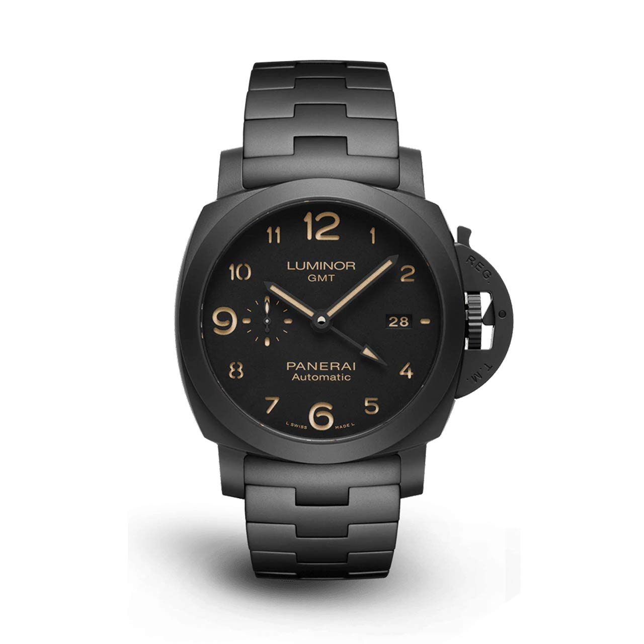 PANERAI トゥットネロ ルミノールマリーナ 1950 3デイズ GMT オートマティック チェラミカ PAM01438