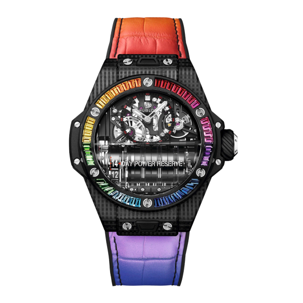 HUBLOT ビッグ・バン MP-11 14デイ パワーリザーブ 3Dカーボン レインボー 911.QD.0123.LR.4099