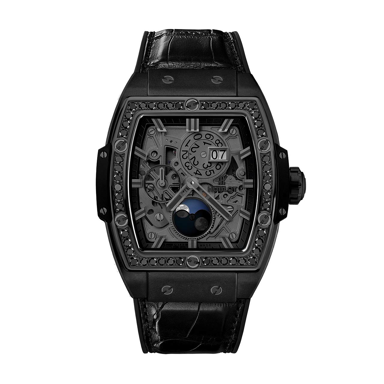 HUBLOT スピリット オブ ビッグ・バン ムーンフェイズ オールブラック ダイヤモンド 647.CI.1110.LR.1200