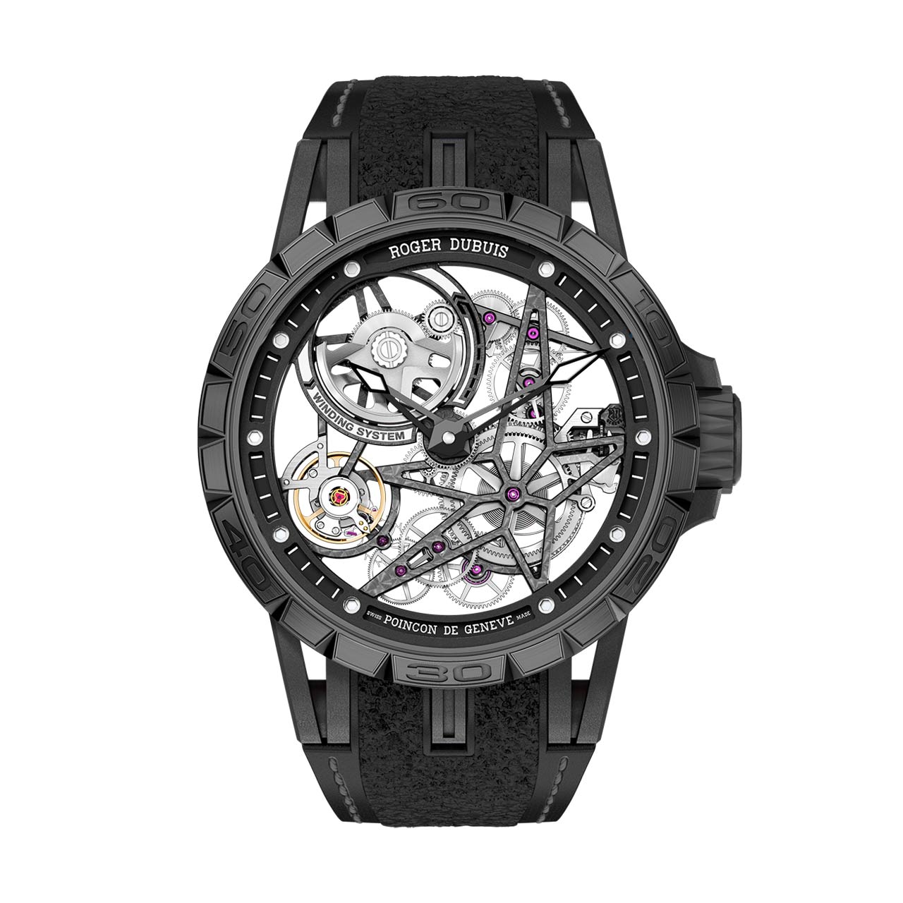 ROGER DUBUIS エクスカリバー スパイダー PIRELLI BLACK DLC TITANIUM 45MM RDDBEX0826