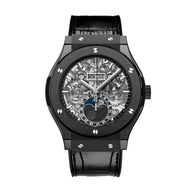 HUBLOT アエロ・フュージョン ムーンフェイズ ブラックマジック 517.CX.0170.LR