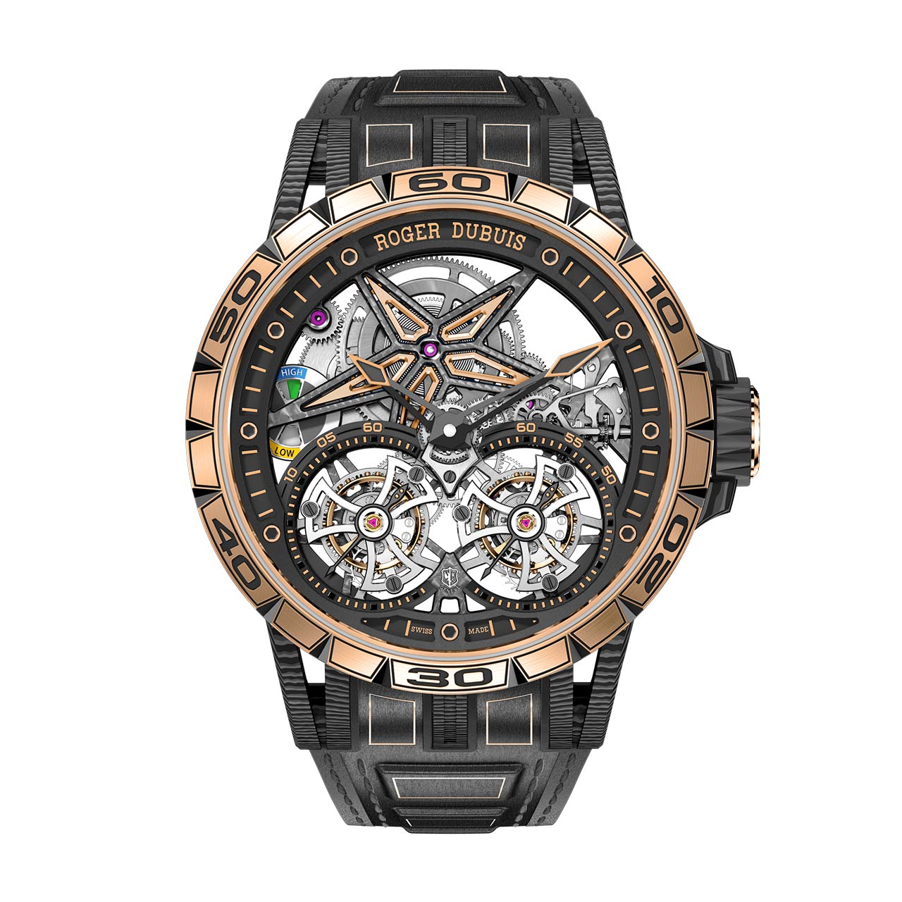 ROGER DUBUIS エクスカリバー スパイダー カーボン＆ゴールド ダブルフライング トゥールビヨン RDDBEX0674