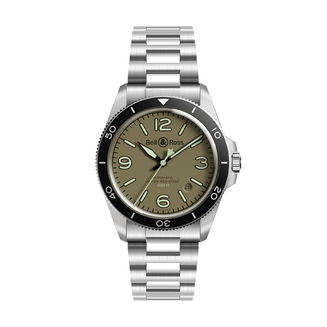 Bell & Ross BR V2-92 MILITARY GREEN BRV292-MKA-ST/SST