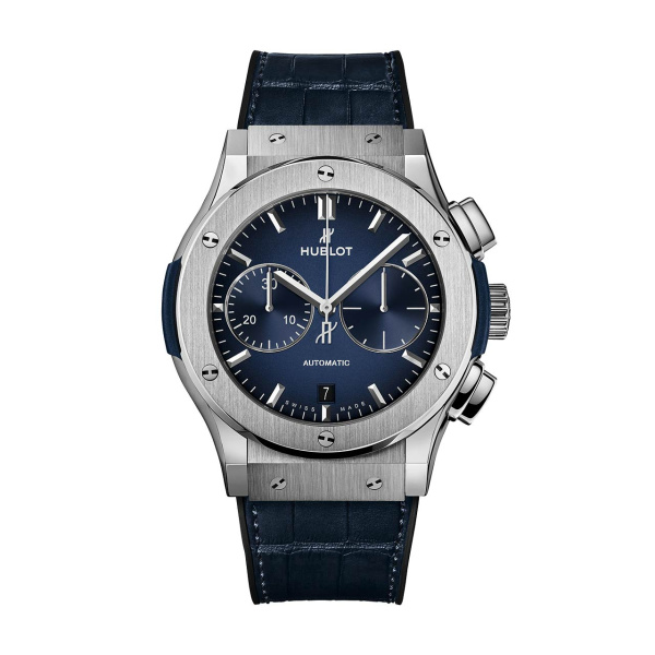 クラシック・フュージョン クロノグラフ <br />チタニウム ディープ ブルー BY HUBLOT クラシック・フュージョン クロノグラフ <br />チタニウム ディープ ブルー ウブロ
