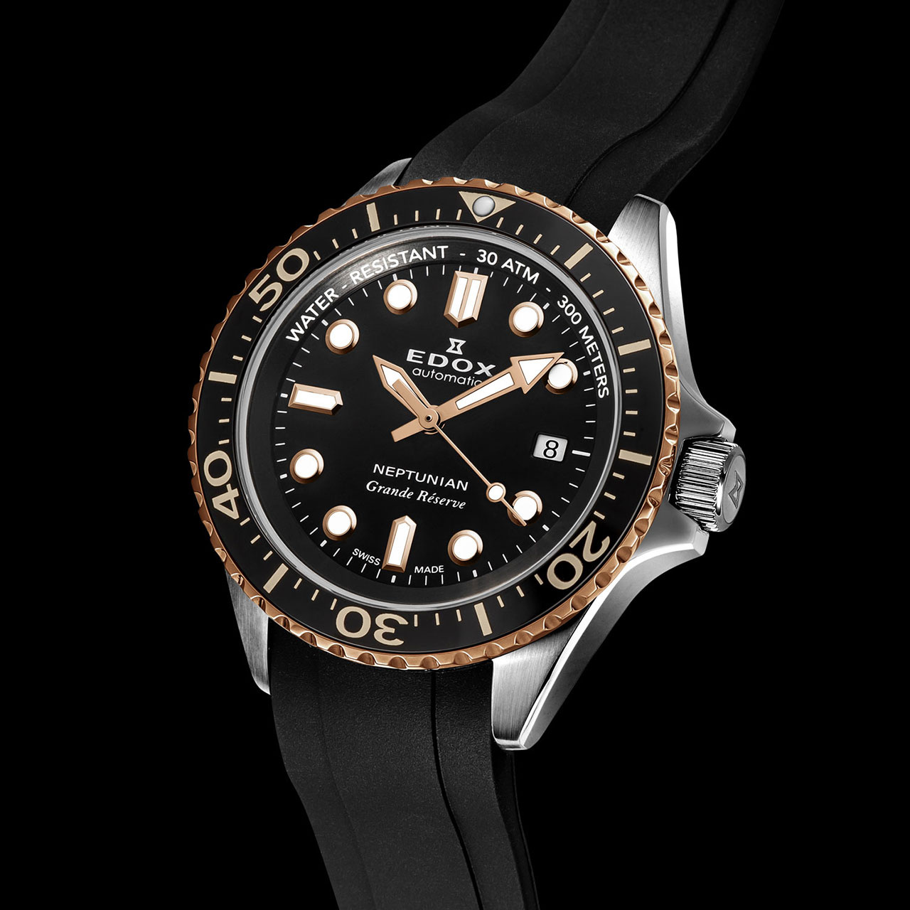 EDOX ネプチュニアン グランデ リザーブ デイト オートマティック 80801-3NRCA-NIR